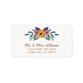 Die Blumenzeremonie der weißen Hochzeit Adressaufkleber