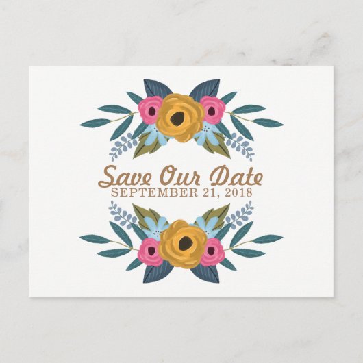 Die Blumenzeremonie der weißen Hochzeit Ankündigungspostkarte (Vorderseite)