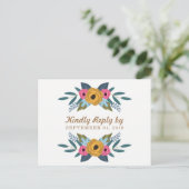 Die Blumenzeremonie der weißen Hochzeit Einladungspostkarte (Stehend Vorderseite)