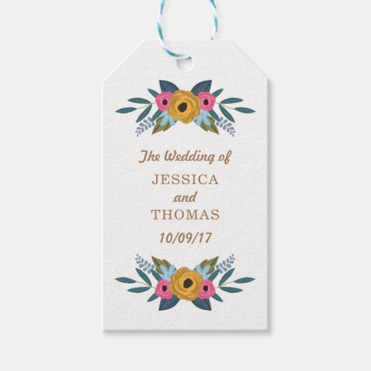 Die Blumenzeremonie der weißen Hochzeit Geschenkanhänger (Vorderseite)