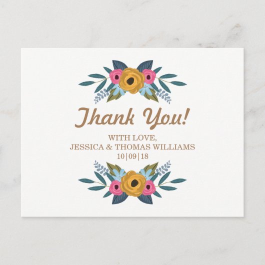 Die Blumenzeremonie der weißen Hochzeit Postkarte (Vorderseite)