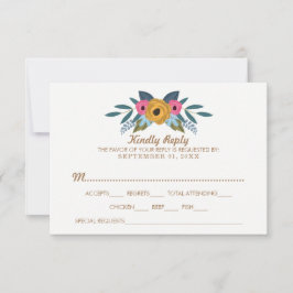 Die Blumenzeremonie der weißen Hochzeit RSVP Karte