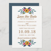Die Blumenzeremonie der weißen Hochzeit Save The Date (Vorne/Hinten)