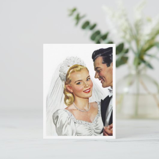 Die Blushing Bride tanzt mit dem Groom Postkarte (Stehend Vorderseite)