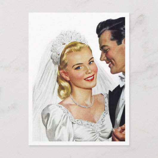 Die Blushing Bride tanzt mit dem Groom Postkarte (Vorderseite)