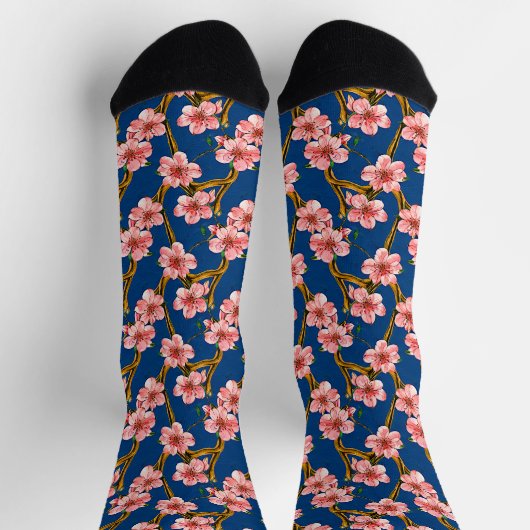 Die Blüten der rosa Baumblüte auf der Zweigstelle Socken (Oben)