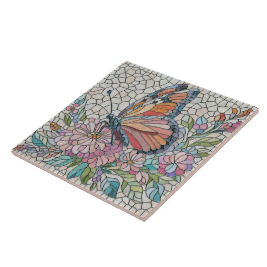 Die Blütenflüster - Mosaikkunst Fliese (Seite)