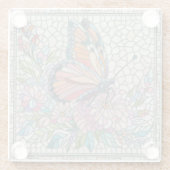 Die Blütenflüster - Mosaikkunst Glasuntersetzer (Rückseite)