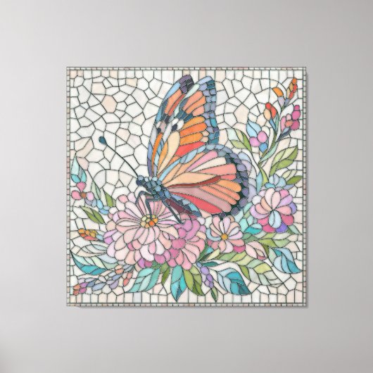 Die Blütenflüster - Mosaikkunst Leinwanddruck (Vorderseite)