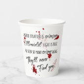 Die Blutsteine sind rot. | Dunkle Mördermysterie Pappbecher (Vorderseite)