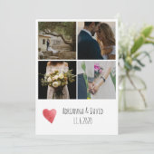 Die Bohemischen vier Wedding Fotos danken Ihnen Dankeskarte (Stehend Vorderseite)