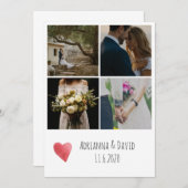 Die Bohemischen vier Wedding Fotos danken Ihnen Dankeskarte (Vorne/Hinten)