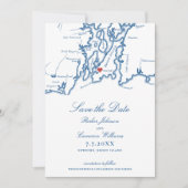 Die Bohlin Save the Date mit Foto Newport Harbor (Vorderseite)