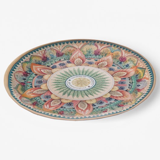 Die Boho-Tableware-Debatte: Melamine Paper-Teller Pappteller (Schrägansicht)