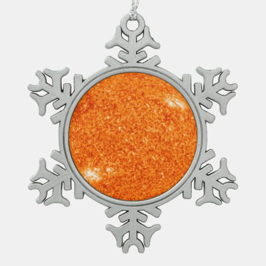 Die boiling Sun Schneeflocken Zinn-Ornament (Vorderseite)