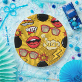 Die Bombe Retro Lips Red/Gold ID553 Pappteller (Party)