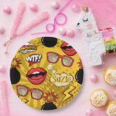 Die Bombe Retro Lips Red/Gold ID553 Pappteller (Party)