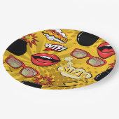 Die Bombe Retro Lips Red/Gold ID553 Pappteller (Schrägansicht)