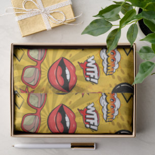 Die Bombe Retro Lips Red/Gold ID553 Seidenpapier