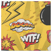 Die Bombe Retro Lips Red/Gold ID553 Stoff (Nahaufnahme)