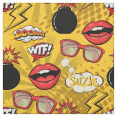 Die Bombe Retro Lips Red/Gold ID553 Stoff (Muster)