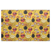 Die Bombe Retro Lips Red/Gold ID553 Stoff (Fat Quarter (45,7 x 55,9 cm))