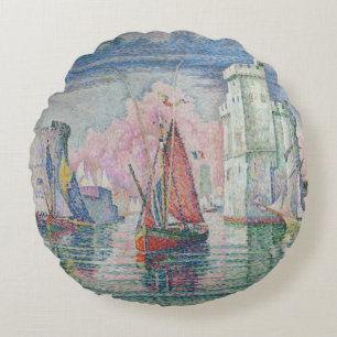 Die Bonaventure-Kiefer, Ölmalerei, Paul Signac Rundes Kissen