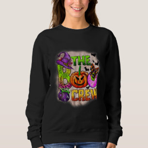 Die Boo-Crew Halloween Pumpkin Ghost Bat Spiderweb Sweatshirt