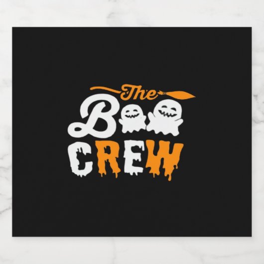 Die Boo-Crew Oversifizierter T - Shirt Schaumweinetikett (Einzelnes Label)