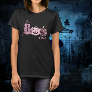 Die Boo-Crew Pink Pumpkin Animal Print T-Shirt