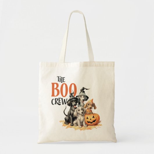 Die Boo-Crew Retro-Hunde Halloween Tragetasche (Vorne)