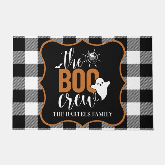 Die Boo-Crew Schwarz und Orange Custom Halloween Fußmatte (Vorderseite)