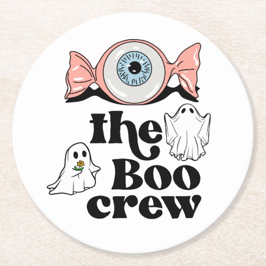 Die Boo-Crew | Spooktacular Halloween Squad Runder Pappuntersetzer (Vorderseite)