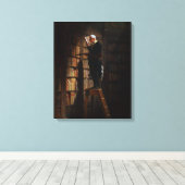 Die Bookworm von Carl Spitzweg Leinwanddruck (Insitu (Holzboden))
