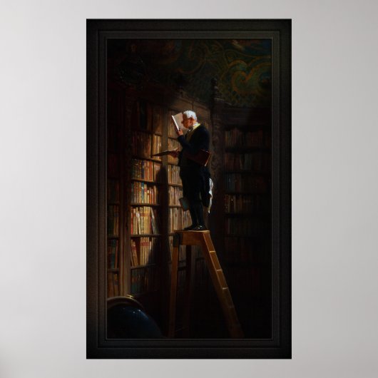 Die Bookworm von Carl Spitzweg Poster (Vorne)