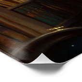 Die Bookworm von Carl Spitzweg Poster (Ecke)