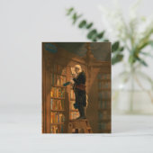 Die Bookworm von Carl Spitzweg Postkarte (Stehend Vorderseite)