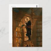 Die Bookworm von Carl Spitzweg Postkarte (Vorne/Hinten)
