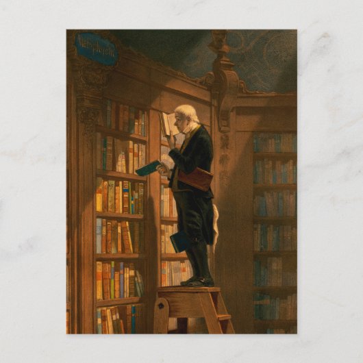 Die Bookworm von Carl Spitzweg Postkarte (Vorderseite)