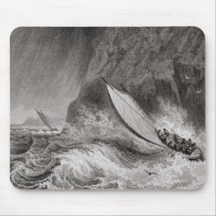 Die Boote vor Walden Insel in einem Schnee Mousepad