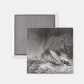 Die Boote vor Walden Island in einem Schneesturm,  Magnet (Vorderseite/Rückseite)
