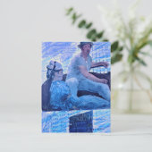 Die Bootsfahrt Mixed-Media-Collage Mann und Frau Postkarte (Stehend Vorderseite)
