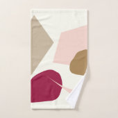Die bordeauxrote Fläche, abstraktes geometrisches Badhandtuch Set (Handtuch)