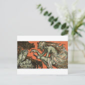 Die böse Hexe und die Eule Postkarte (Stehend Vorderseite)