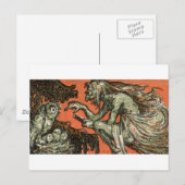 Die böse Hexe und die Eule Postkarte (Vorne/Hinten)