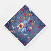 Die böse Katze im Blumengarten Serviette (Ecke)