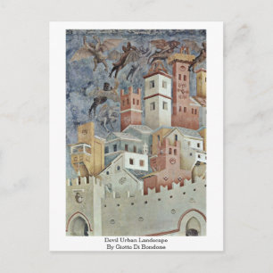 Die böse urbane Landschaft von Giotto Di Bondone Postkarte