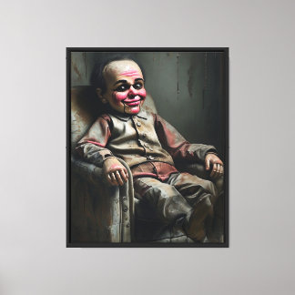 Die böse Ventriloquist Dummy - dunkle Ölmalerei Leinwanddruck