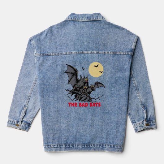 die bösen Fledermäuse - lustiges Halbgeschenk Jeansjacke (Rückseite)