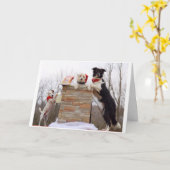 Die bösen Hunde sind bereit für den Weihnachtsmann Karte (Gelbe Blume)